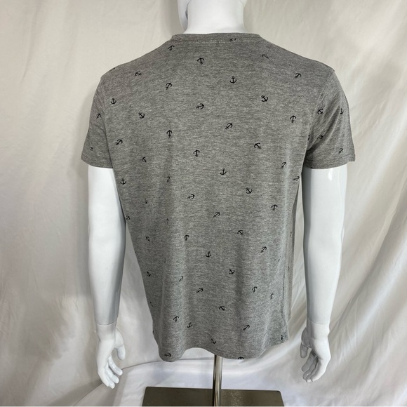 Ping Pong Pro Nautical Anchor Tiled Heather Gray Men’s Tee - Picture 3 of 6